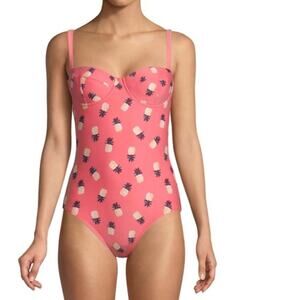 New KATE SPADE Apricot Sorbet Pineapple One Piece Padded Swimsuit | XS